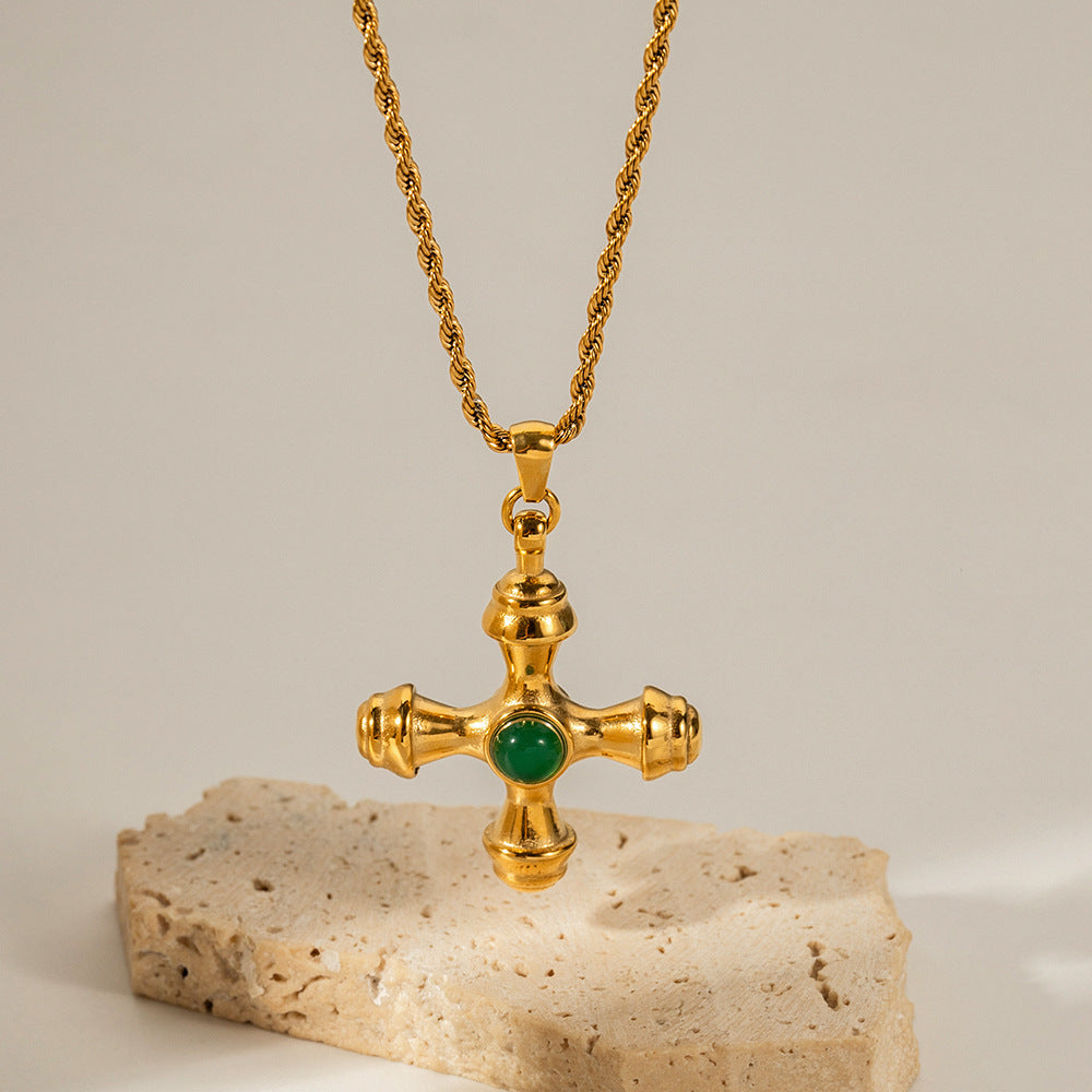 Florence Cross Pendant Necklace - Gold