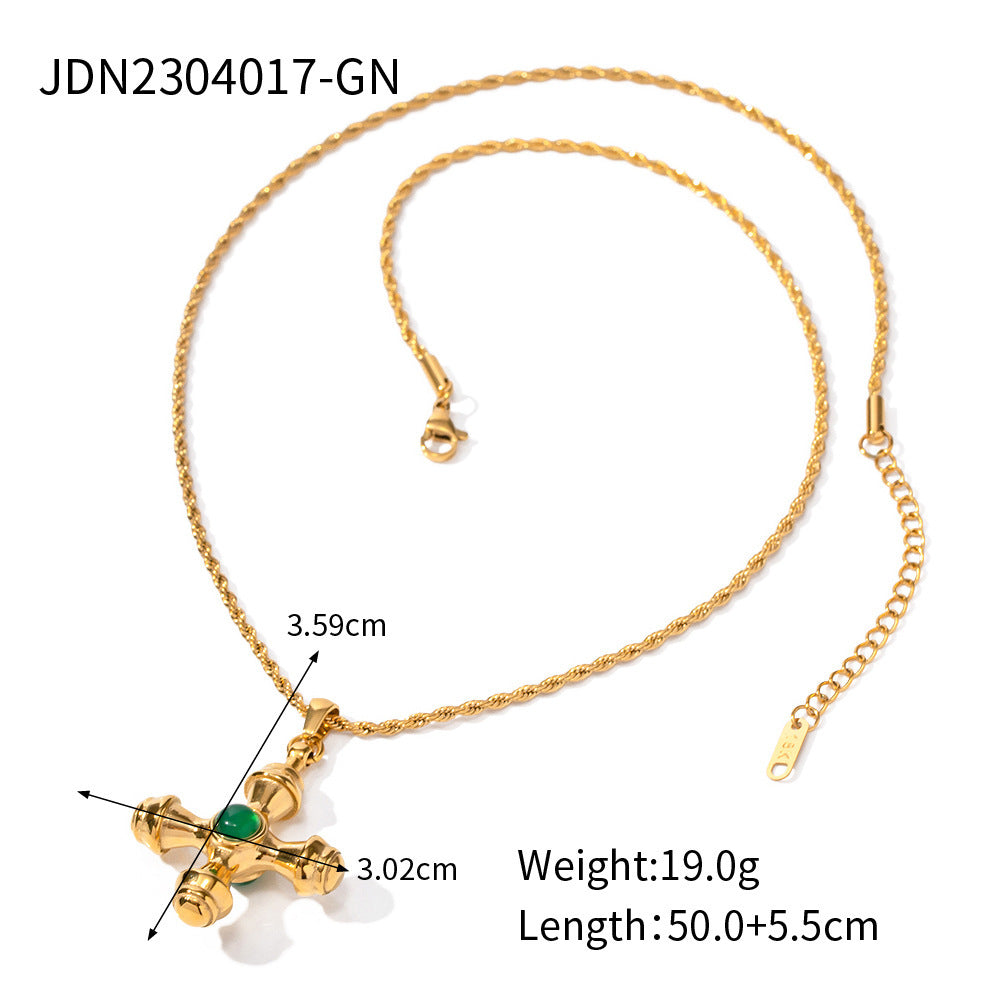 Florence Cross Pendant Necklace - Gold