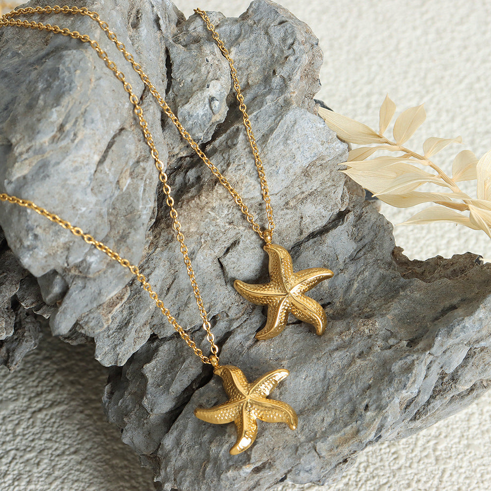 Marina Starfish Pendant Necklace - Gold
