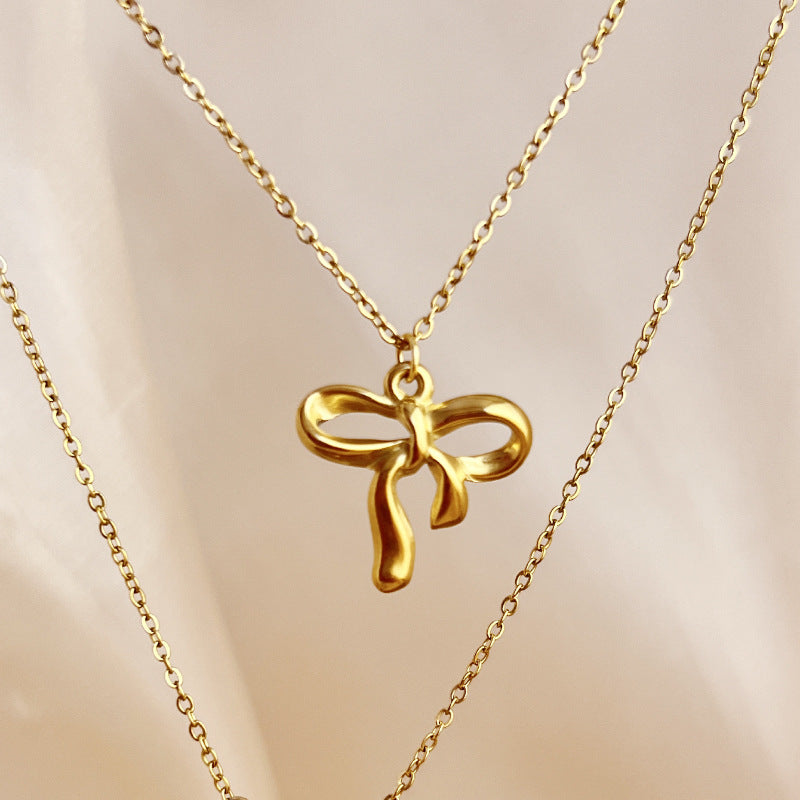 Bella Bow Necklace - Gold