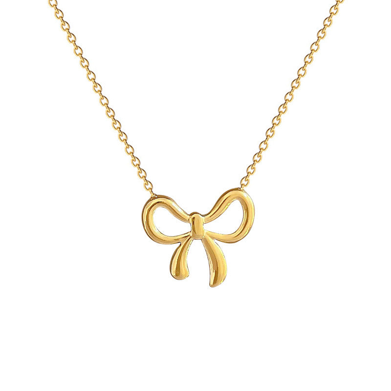 Bella Bow Necklace - Gold