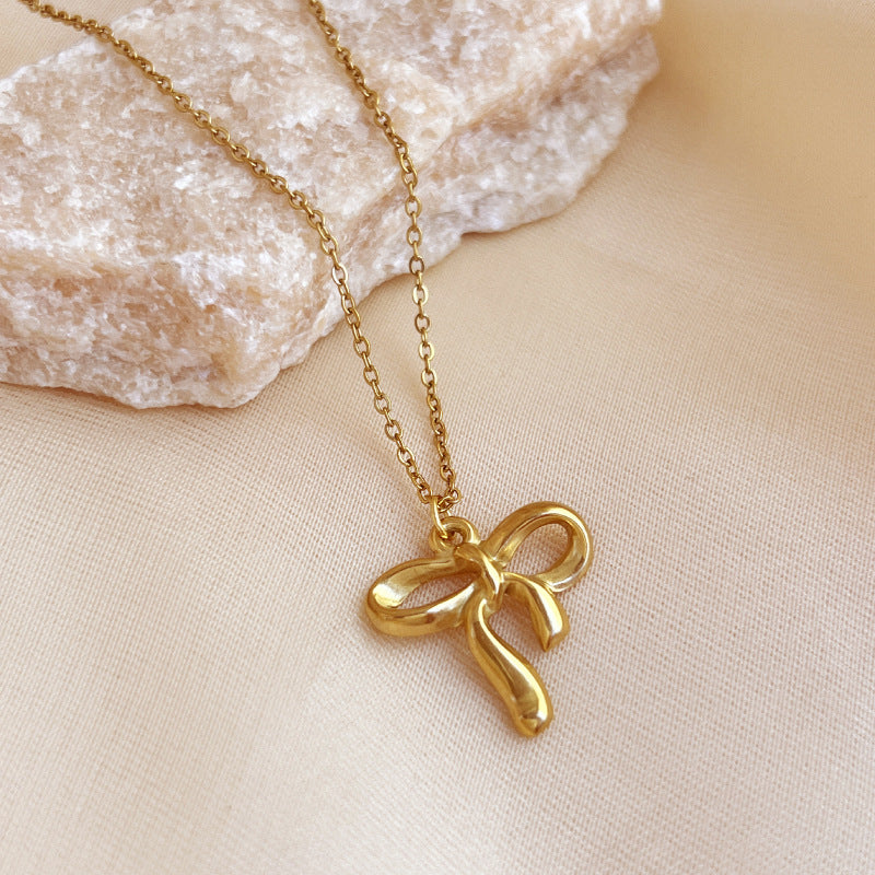 Bella Bow Necklace - Gold