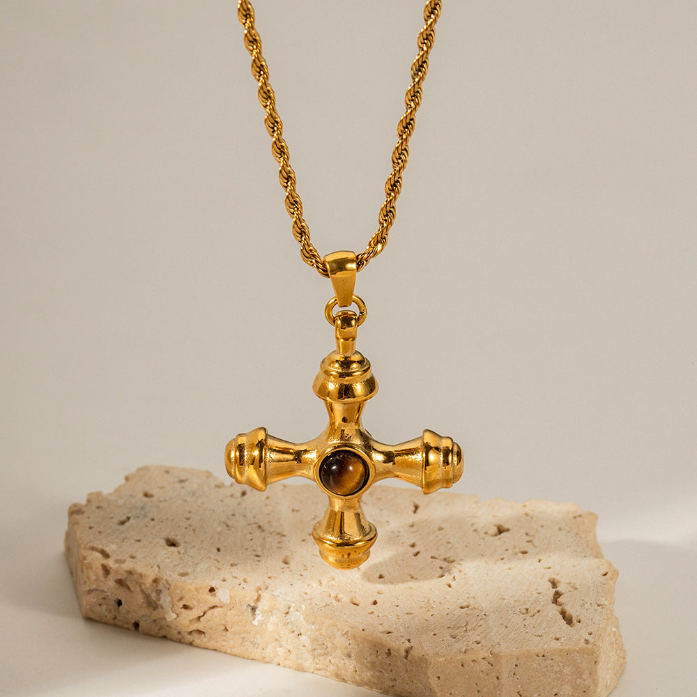 Florence Cross Pendant Necklace - Gold
