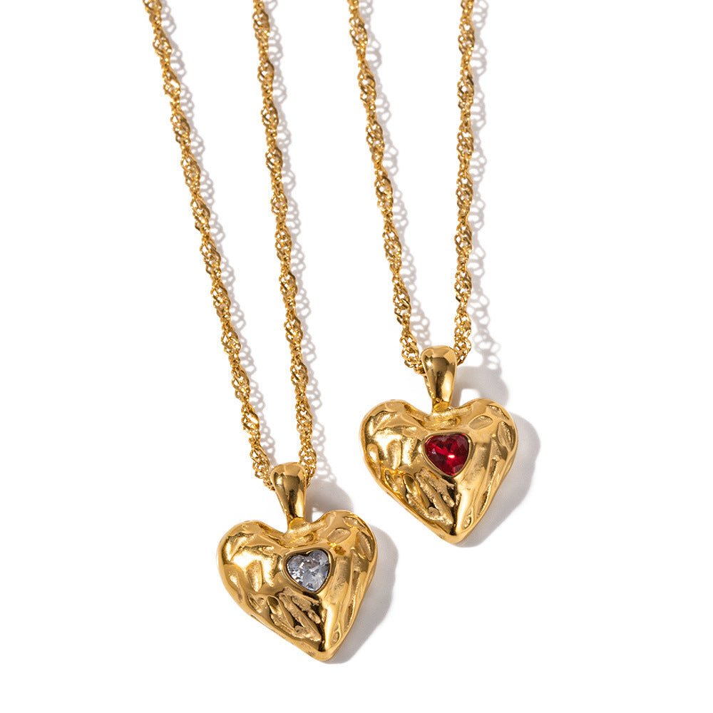 Adia Heart Pendant Necklace - Gold