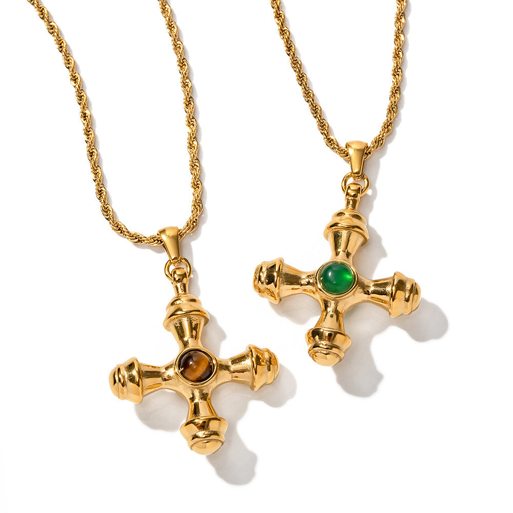 Florence Cross Pendant Necklace - Gold