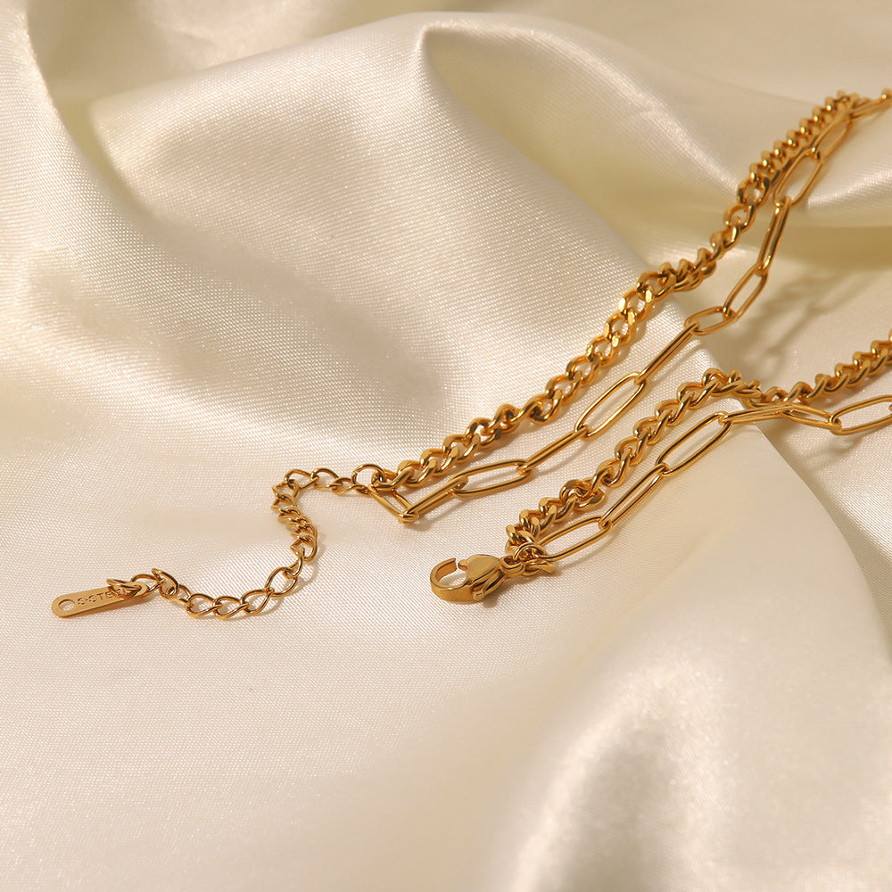 Olive Double Layer Necklace - Gold