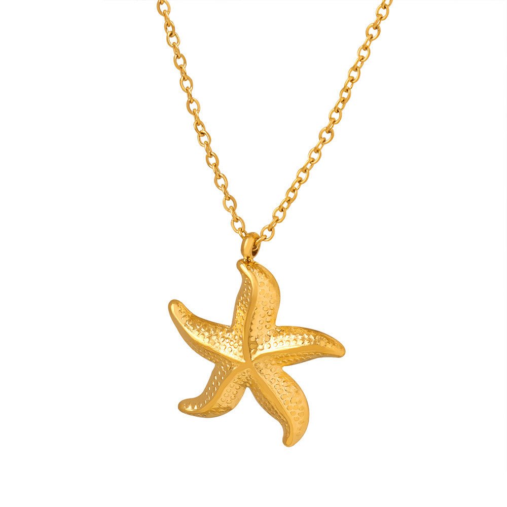 Marina Starfish Pendant Necklace - Gold