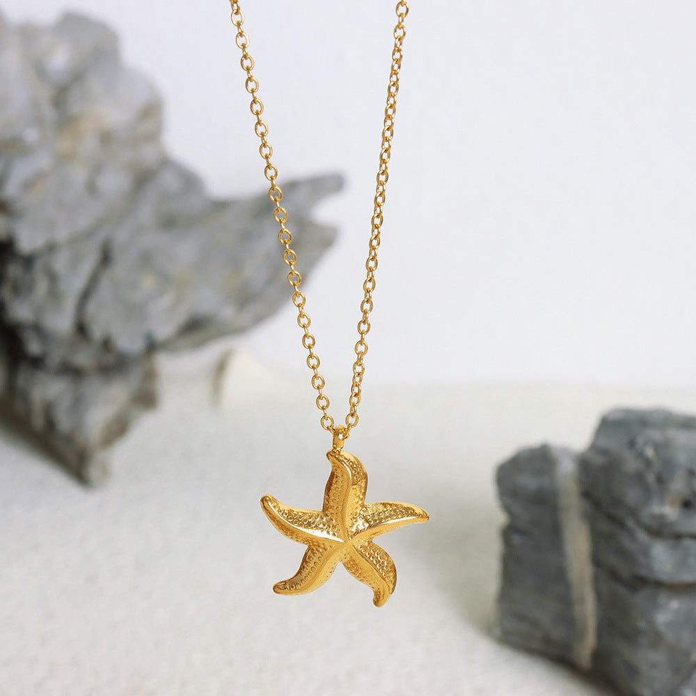 Marina Starfish Pendant Necklace - Gold
