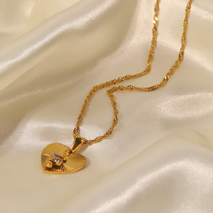 Zaya Heart Pendant Necklace - Gold