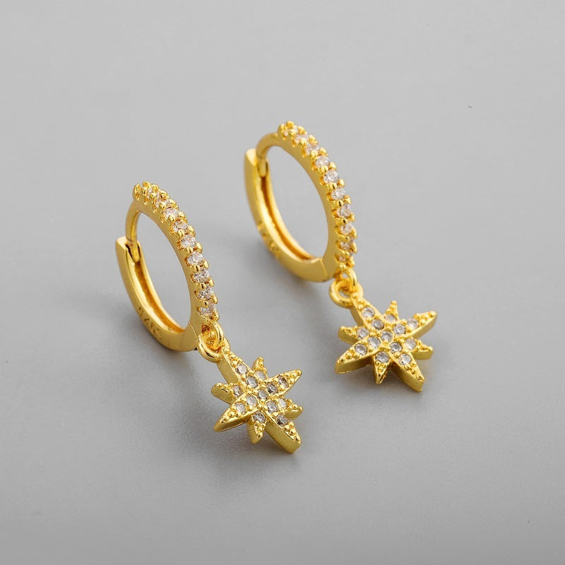 Astra star Huggie Hoop Earrings