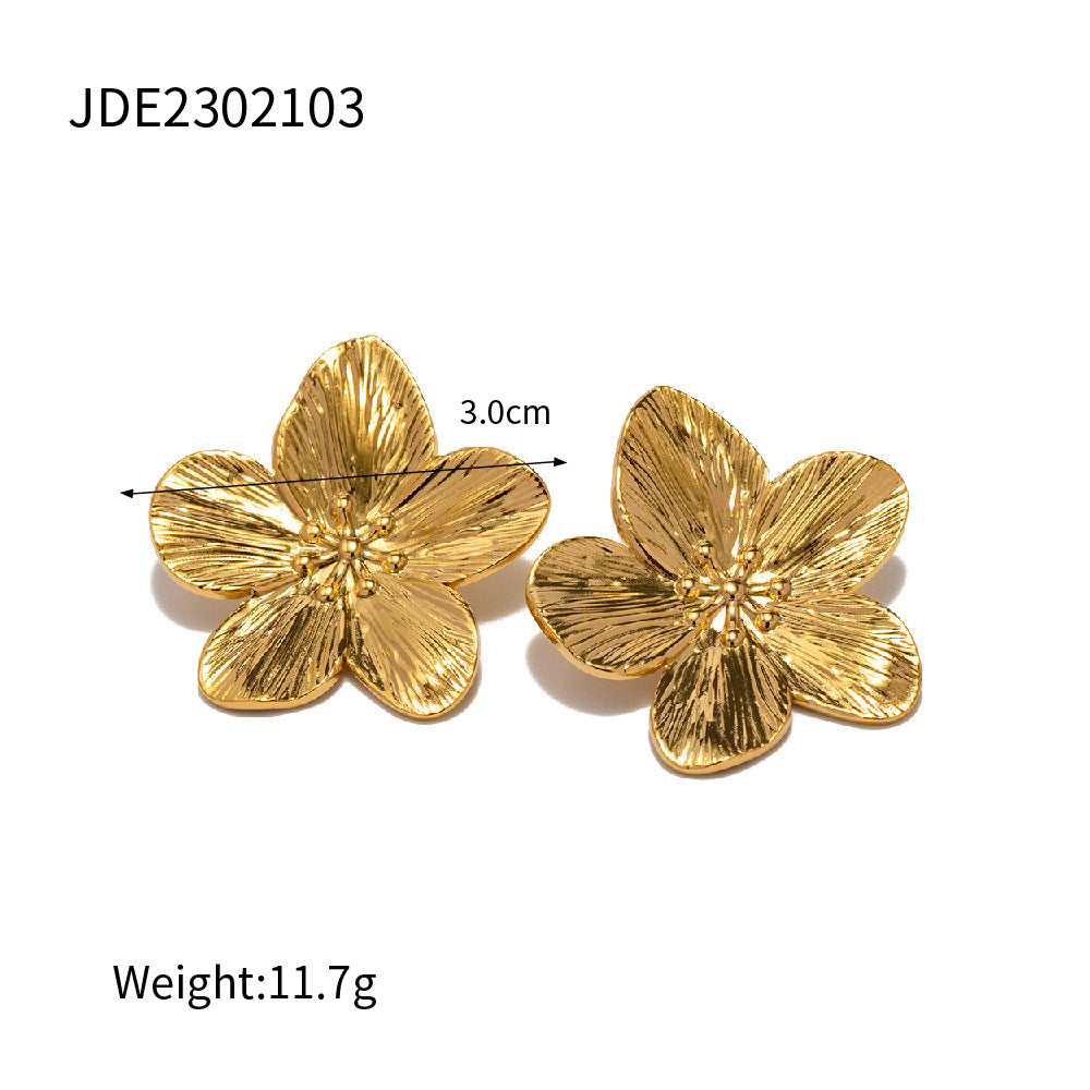 Leilani Flower Earrings - Gold