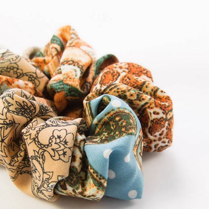 Retro patchwork print hair Scrunchie