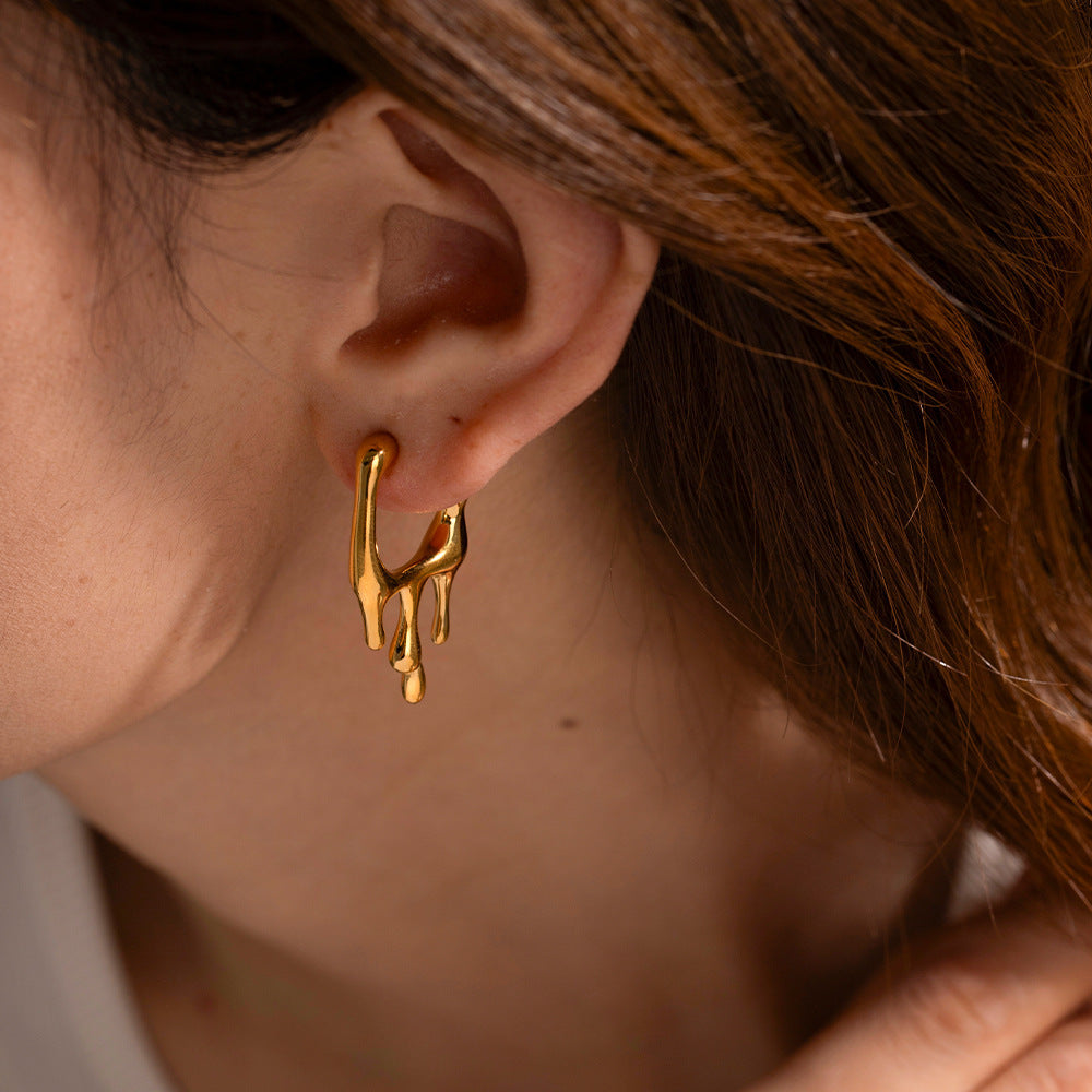 Iris Drip Earrings - Gold