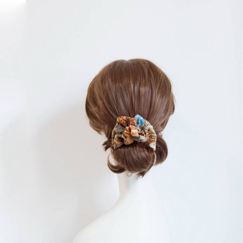 Retro patchwork print hair Scrunchie