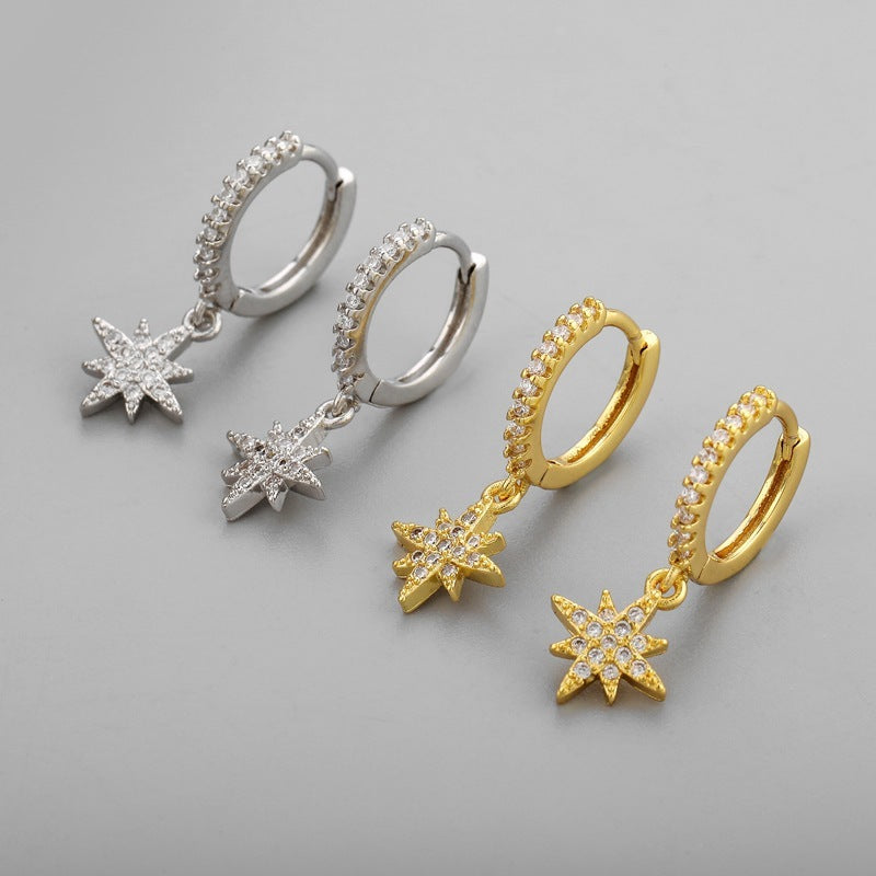 Astra star Huggie Hoop Earrings