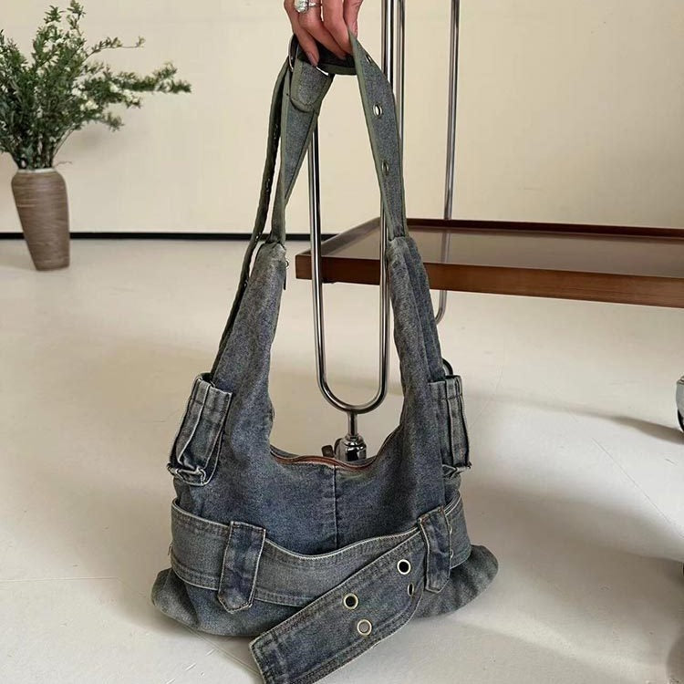 Faye Shoulder Bag - Washed Denim