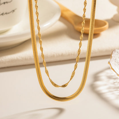 Thea Double-layer Necklace - Gold