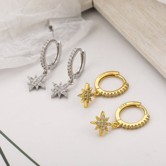 Astra star Huggie Hoop Earrings