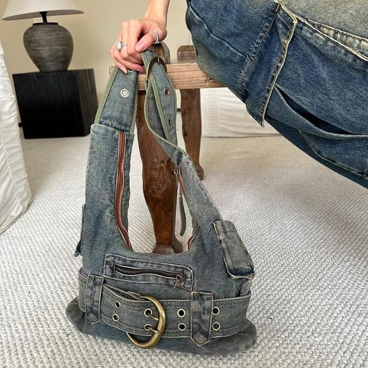 Faye Shoulder Bag - Washed Denim