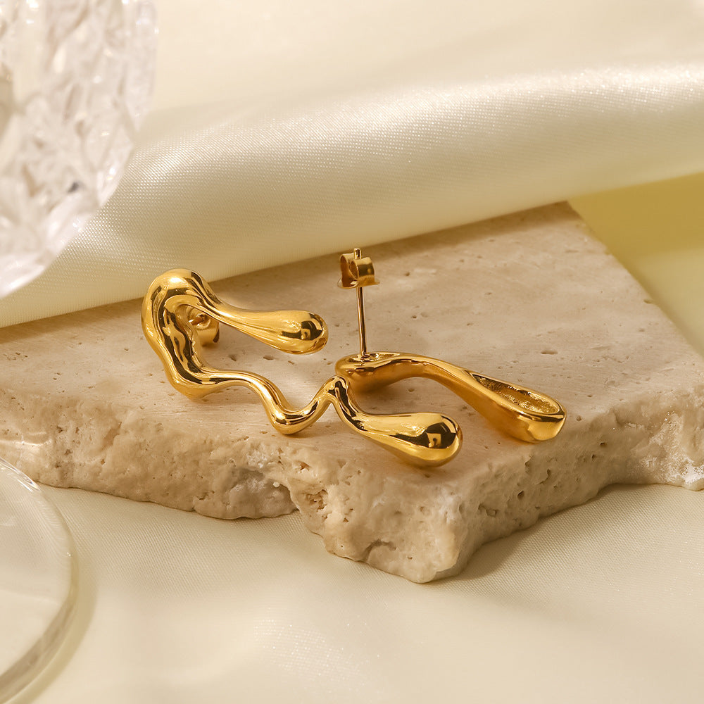 Orla Irregular Drip Earrings - Gold