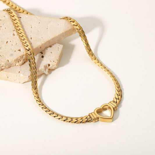 Lena Heart Pendant Necklace - Gold