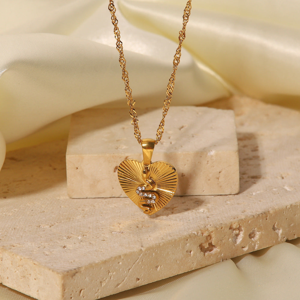 Zaya Heart Pendant Necklace - Gold