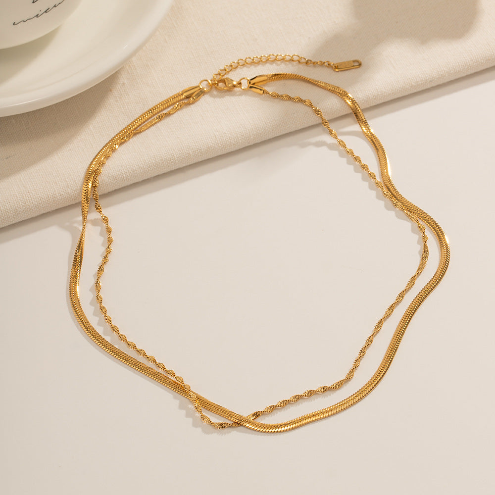 Thea Double-layer Necklace - Gold