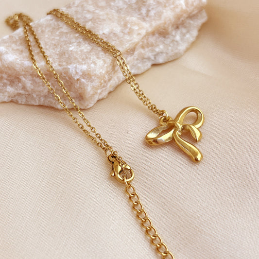 Bella Bow Necklace - Gold