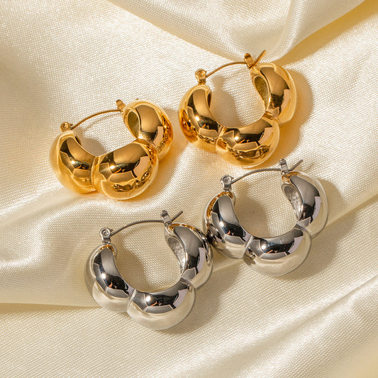 Suzi Bubble Hoops - Gold & Silver