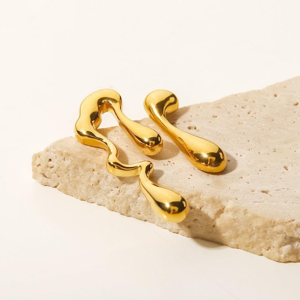 Orla Irregular Drip Earrings - Gold