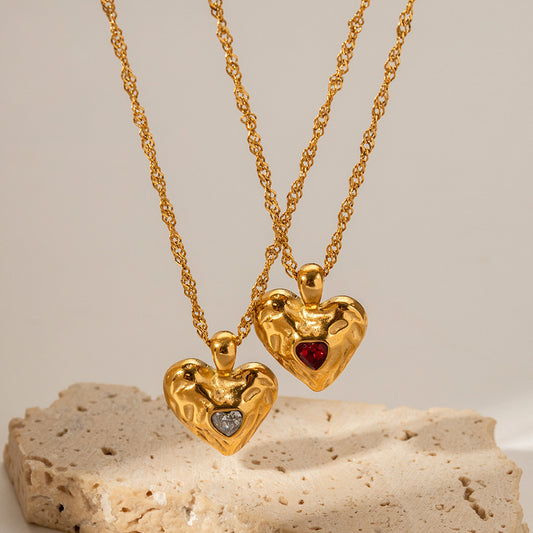 Adia Heart Pendant Necklace - Gold