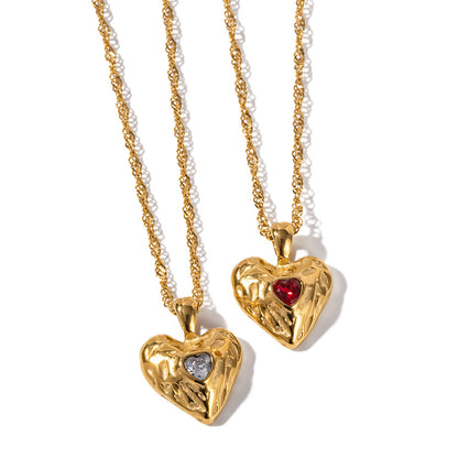 Adia Heart Pendant Necklace - Gold