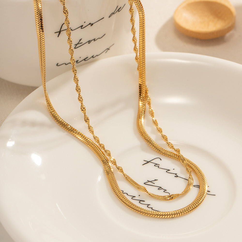 Thea Double-layer Necklace - Gold