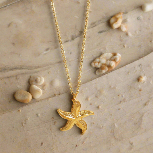 Marina Starfish Pendant Necklace - Gold